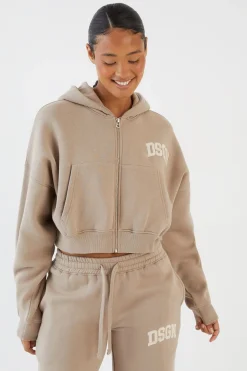 Sweat À Casynthétiqueche Court Boxy Avec Zip Et Appliqué Dsgn Studio