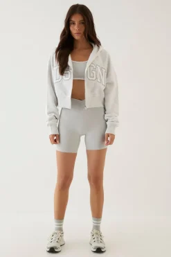 DSGN Studio Sweat À Casynthétiqueche Court Boxy Zippé Avec Appliqué Collegiate<Femme Sweats À Capuche Et Sweatshirts|Dsgn Studio