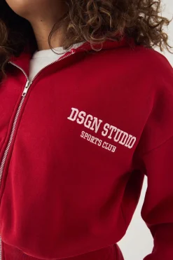 DSGN Studio Sweat À Casynthétiqueche Court Boxy Zippé Avec Applique<Femme Sweats À Capuche Et Sweats|Dsgn Studio