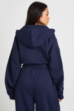 Sweat à Casynthétiqueche Court Double Zip Taille Cintrée