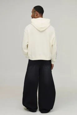 Sweat À Casynthétiqueche Écru Oversize Boxy Imprimé Faucheuse Édition Limitée