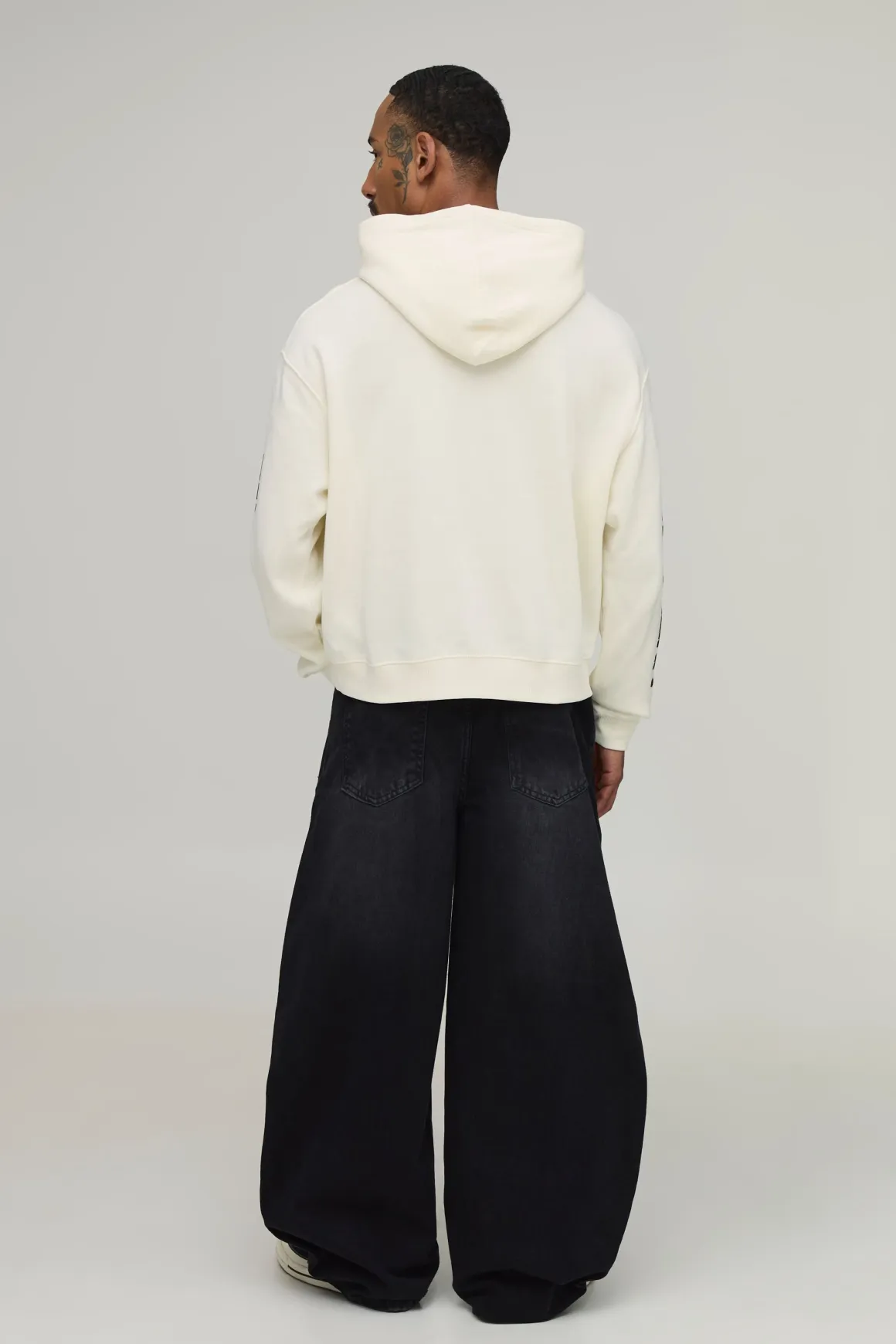Sweat À Casynthétiqueche Écru Oversize Boxy Imprimé Faucheuse Édition Limitée