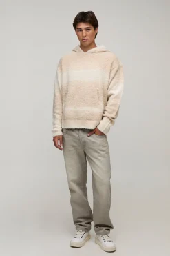 Sweat À Casynthétiqueche Décontracté En Maille Duveteuse Effet Ombré