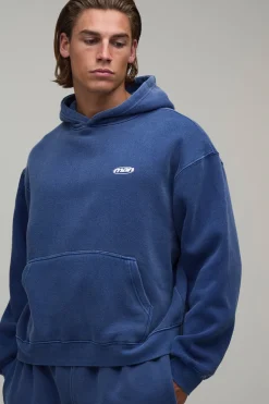 Sweat À Casynthétiqueche Délavé Sport Oversize Homme