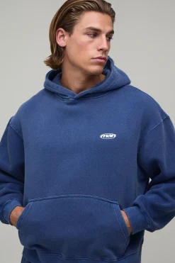 Sweat À Casynthétiqueche Délavé Sport Oversize Homme