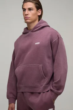 Sweat À Casynthétiqueche Délavé Sport Oversize Homme