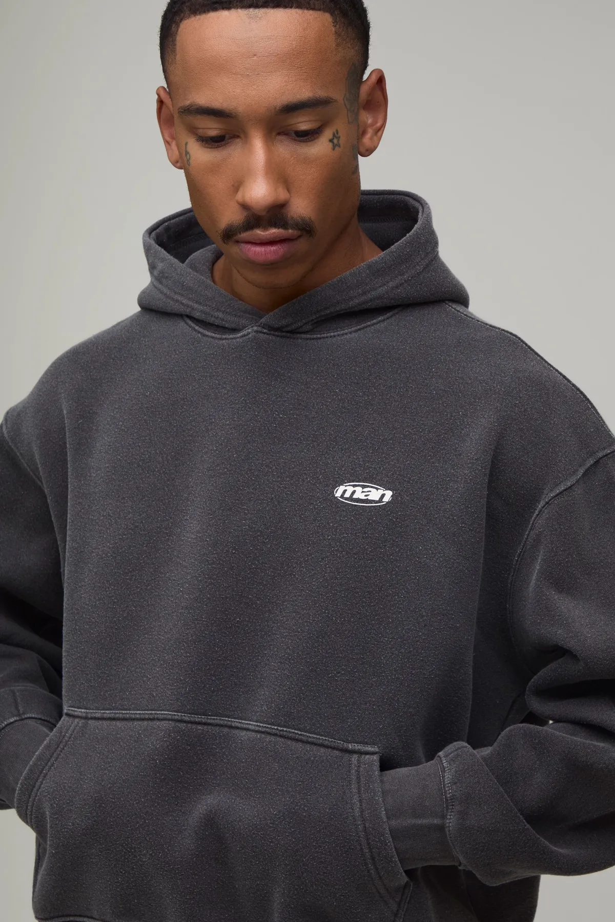boohooMAN Sweat À Casynthétiqueche Délavé Sport Oversize Homme<Homme Sweats À Capuche Et Sweatshirts|Sweats À Capuche Et Sweats