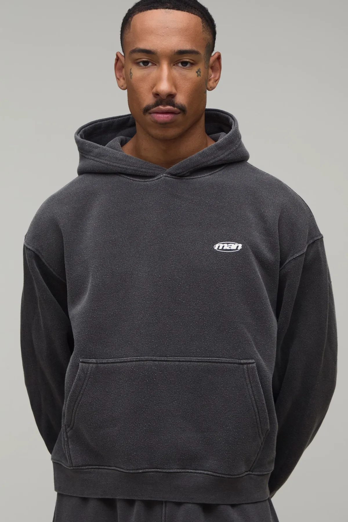 boohooMAN Sweat À Casynthétiqueche Délavé Sport Oversize Homme<Homme Sweats À Capuche Et Sweatshirts|Sweats À Capuche Et Sweats
