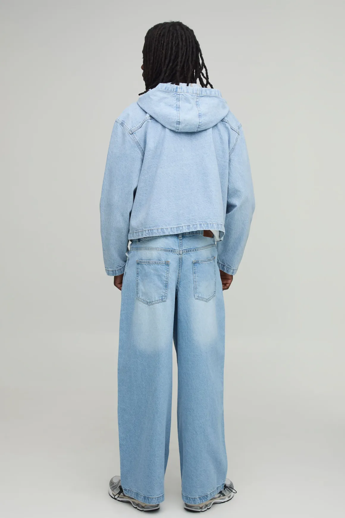 Sweat À Casynthétiqueche En Denim Oversize Boxy Avec Fermeture Éclair Essential