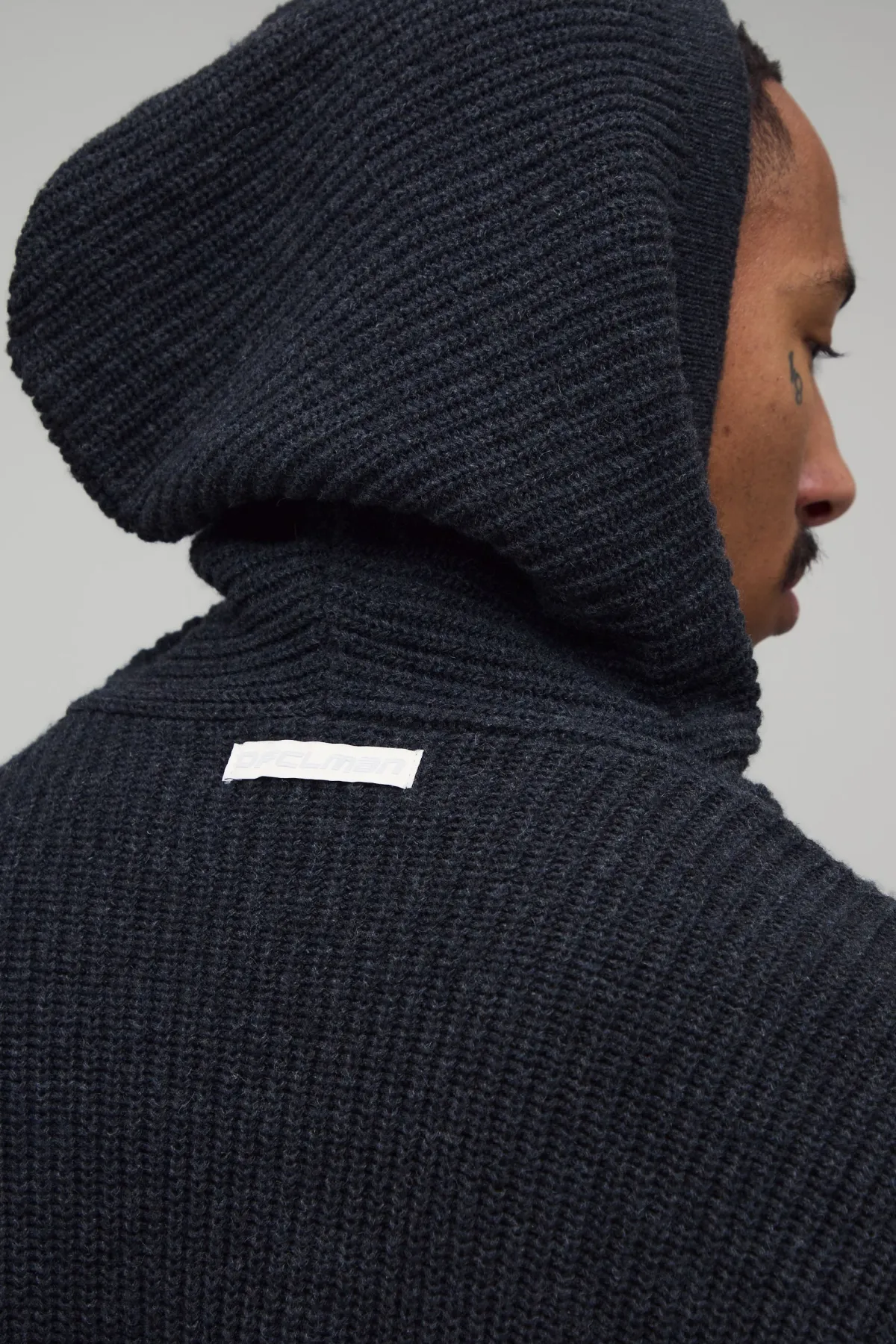 boohooMAN Sweat À Casynthétiqueche En Maille Côtelée Mélange Laine Coupe Ample Décontractée<Homme Maille|Ensembles