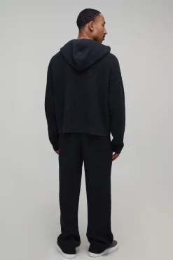 boohooMAN Sweat À Casynthétiqueche En Maille Côtelée Mélange Laine Coupe Ample Décontractée<Homme Maille|Ensembles