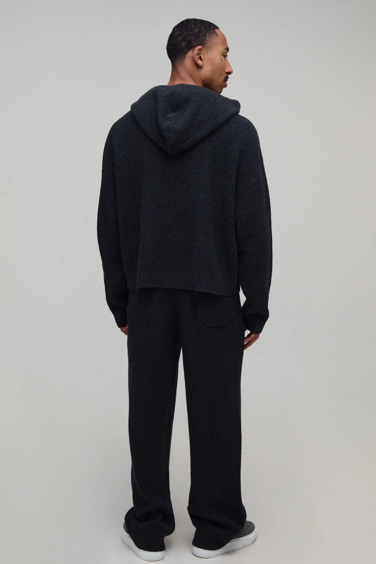 boohooMAN Sweat À Casynthétiqueche En Maille Côtelée Mélange Laine Coupe Ample Décontractée<Homme Maille|Ensembles