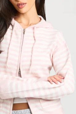 boohoo Sweat À Casynthétiqueche En Maille Rayée<Femme Pulls Et Gilets|Toutes Les Mailles