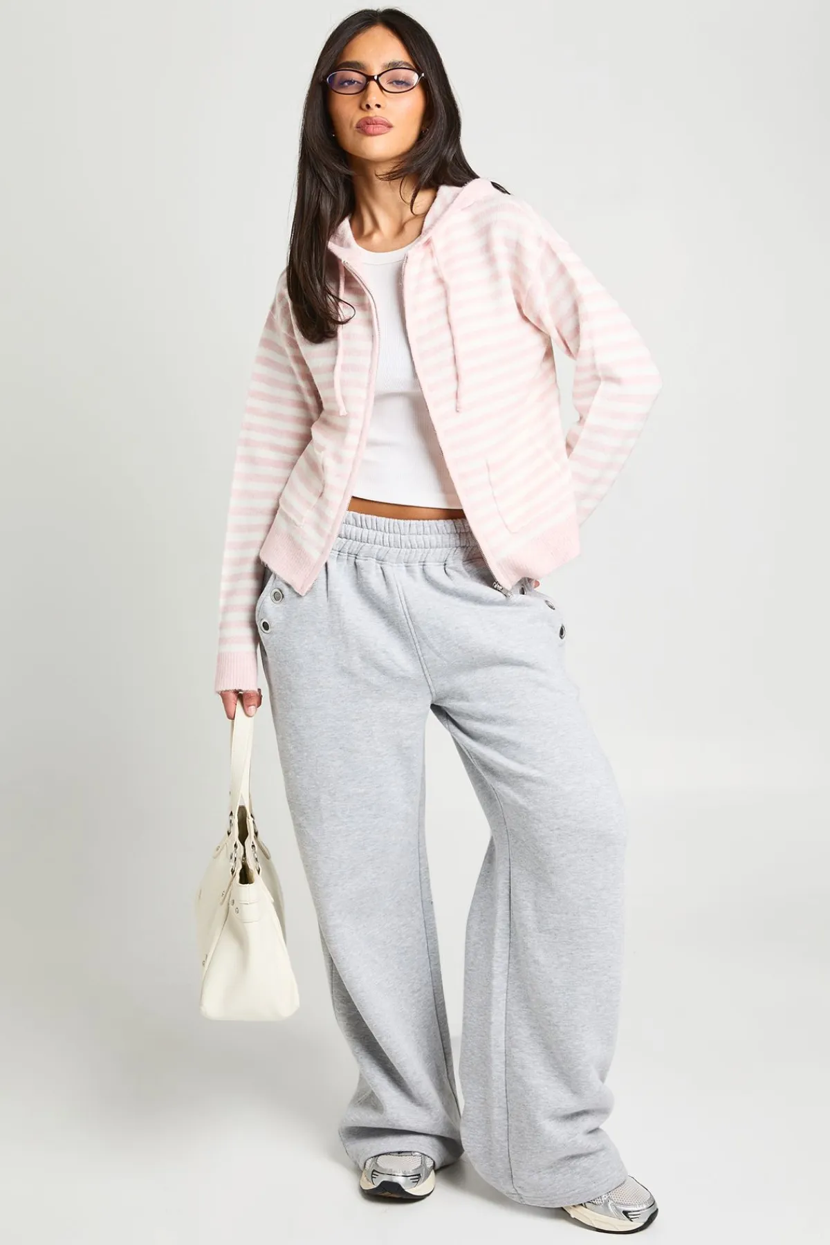 boohoo Sweat À Casynthétiqueche En Maille Rayée<Femme Pulls Et Gilets|Toutes Les Mailles
