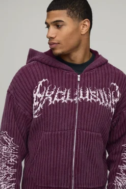 Sweat À Casynthétiqueche Gothique Côtelé Délavé À L'acide Coupe Boxy