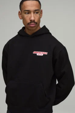 boohooMAN Sweat À Casynthétiqueche Graphique Moto Officiel Coupe Oversize Ample<Homme Sweats À Capuche Et Sweatshirts|Sweats À Capuche Et Sweats