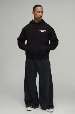 boohooMAN Sweat À Casynthétiqueche Graphique Moto Officiel Coupe Oversize Ample<Homme Sweats À Capuche Et Sweatshirts|Sweats À Capuche Et Sweats