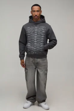 Sweat À Casynthétiqueche Gris Anthracite Coupe Regular Imprimé Napoléon