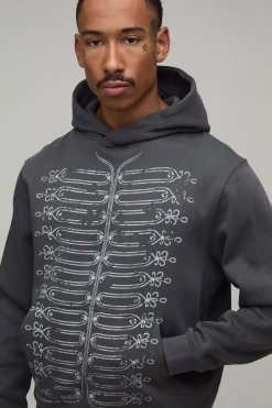 Sweat À Casynthétiqueche Gris Anthracite Coupe Regular Imprimé Napoléon