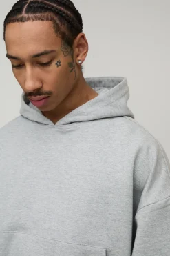 Sweat à Casynthétiqueche 500GSM Poids Lourd Coupe Boxy Épaules Tombantes Manches Effet Superposition