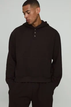 Sweat À Casynthétiqueche Henley Oversize Ample Et Jogger Large