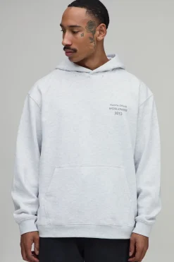 Sweat À Casynthétiqueche Homme Official Imprimé Gris Cendré Oversize