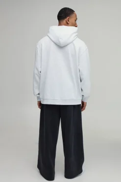 Sweat À Casynthétiqueche Homme Official Imprimé Gris Cendré Oversize