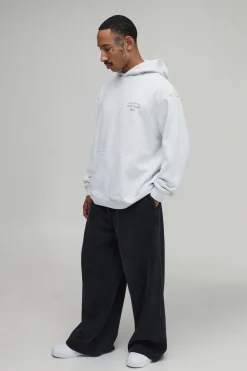 Sweat À Casynthétiqueche Homme Official Imprimé Gris Cendré Oversize