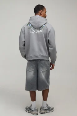 Sweat À Casynthétiqueche Homme Ample Broderie Florale