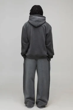 Sweat à Casynthétiqueche Homme Oversize Imprimé Masque de Ski Marguerite Effet Délavé