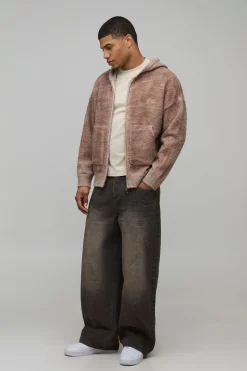 boohooMAN Sweat À Casynthétiqueche Homme En Maille Bouclée Ombré Coupe Ample Décontractée<Homme Sweats À Capuche Et Sweatshirts|Sweats À Capuche Et Sweats