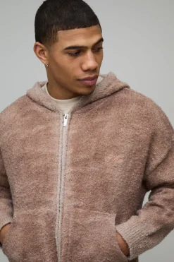boohooMAN Sweat À Casynthétiqueche Homme En Maille Bouclée Ombré Coupe Ample Décontractée<Homme Sweats À Capuche Et Sweatshirts|Sweats À Capuche Et Sweats