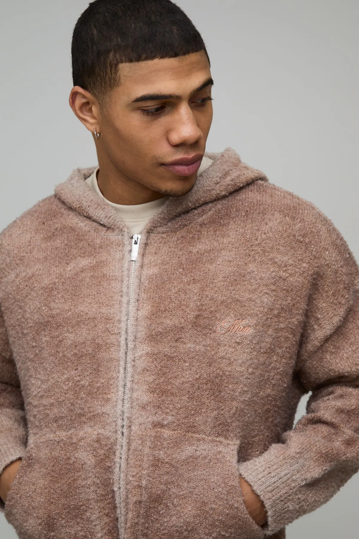 boohooMAN Sweat À Casynthétiqueche Homme En Maille Bouclée Ombré Coupe Ample Décontractée<Homme Sweats À Capuche Et Sweatshirts|Sweats À Capuche Et Sweats