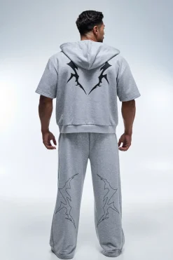 Sweat À Casynthétiqueche Homme Actif Coupe Boxy Manches Courtes Col En V
