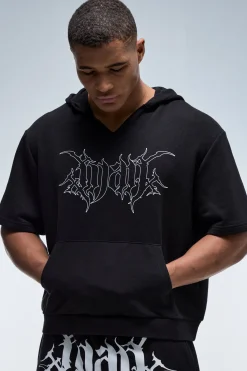 boohooMAN Sweat À Casynthétiqueche Homme Actif Coupe Ample Manches Courtes Col En V<Homme/Femme Tout Afficher Activewear|Athleisure