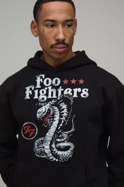 Sweat À Casynthétiqueche Imprimé Synthétique Foo Fighters Licence Officielle Coupe Oversize