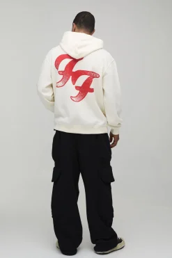boohooMAN Sweat à Casynthétiqueche Imprimé Foo Fighters Licence Officielle Coupe Oversize<Homme Sweats À Capuche Et Sweatshirts|Sweats À Capuche Grande Taille