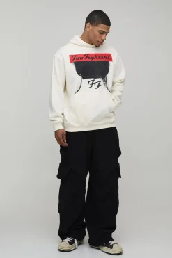 boohooMAN Sweat à Casynthétiqueche Imprimé Foo Fighters Licence Officielle Coupe Oversize<Homme Sweats À Capuche Et Sweatshirts|Sweats À Capuche Grande Taille
