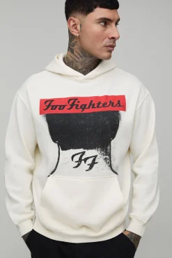 boohooMAN Sweat À Casynthétiqueche Imprimé Sous Licence Foo Fighters Oversize Tall<Homme Tout Afficher|Sweats À Capuche Tall