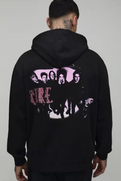 boohooMAN Sweat À Casynthétiqueche Imprimé Sous Licence The Cure Oversize Tall<Homme Tout Afficher|Sweats À Capuche Tall