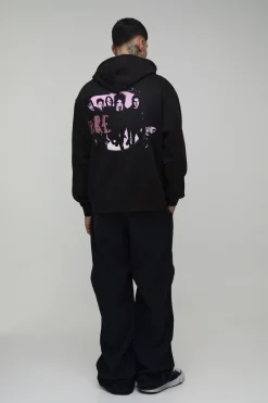 boohooMAN Sweat À Casynthétiqueche Imprimé Sous Licence The Cure Oversize Tall<Homme Tout Afficher|Sweats À Capuche Tall