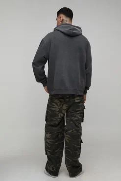 Sweat à Casynthétiqueche Imprimé Délavé Marguerite Masque de Ski Homme Oversize Grande Taille