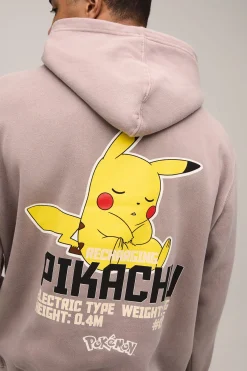 Sweat À Casynthétiqueche Imprimé Délavé Licence Pokémon Pikachu Oversize