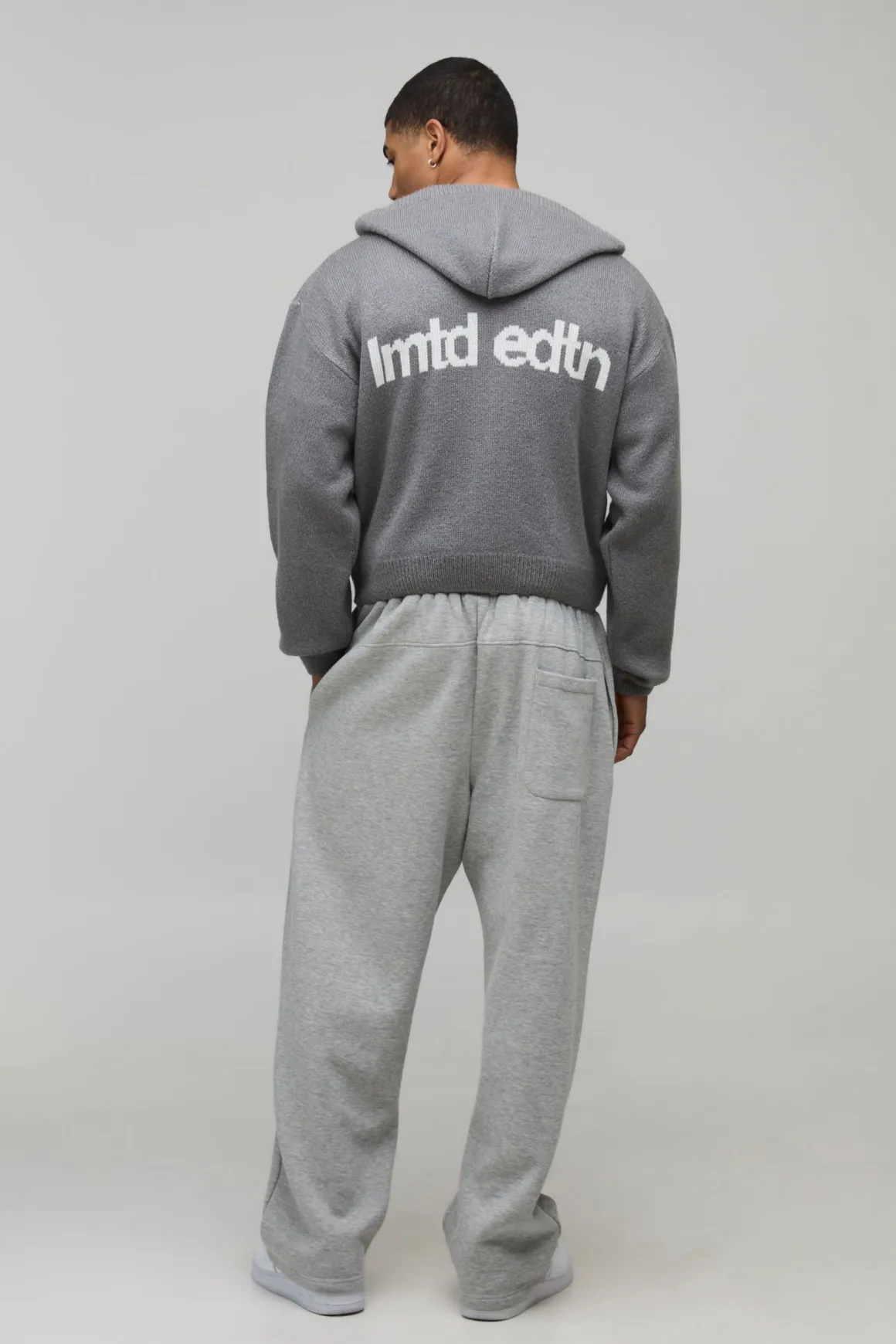 Sweat à Casynthétiqueche Jacquard Tricoté Boxy avec Zip et Finition Brossée