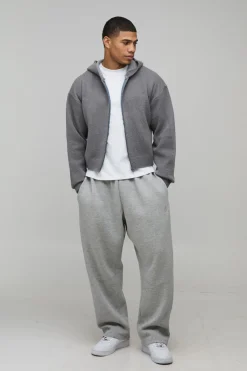 Sweat à Casynthétiqueche Jacquard Tricoté Boxy avec Zip et Finition Brossée
