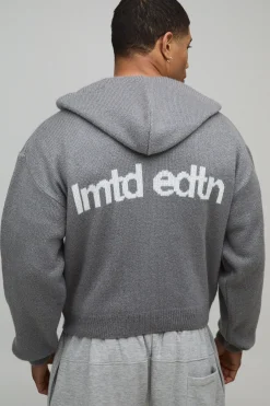 Sweat à Casynthétiqueche Jacquard Tricoté Boxy avec Zip et Finition Brossée