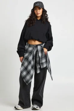 boohoo Sweat à casynthétiqueche longueur raccourcie<Femme Sweats À Capuche Et Sweats|Sweats À Capuche Et Sweatshirts