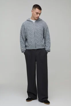 Sweat à Casynthétiqueche Maille Tressée Coupe Ample Toucher Doux