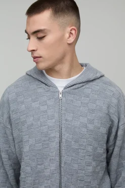 Sweat à Casynthétiqueche Maille Tressée Coupe Ample Toucher Doux