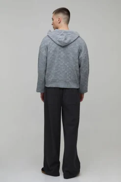 Sweat à Casynthétiqueche Maille Tressée Coupe Ample Toucher Doux
